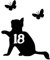Pack of 4 Pet Cat & Butterflies Silhouette Personalised House Number Wheelie Bin Stickers - Recycling Box Number Stickers - Party Decorations - Bin Numbers for Wheelie Bins (3, Black)