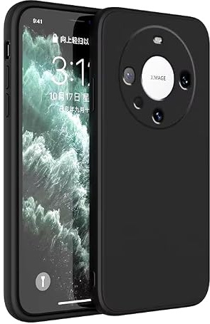 ameego Liquid Silicone Case for Huawei Mate 60 Pro – Camera Protection, Anti-Fingerprint, Wireless Charging, 4-Layer Design, Silky-Soft Full-Body Protection 6.82-inch (Black)