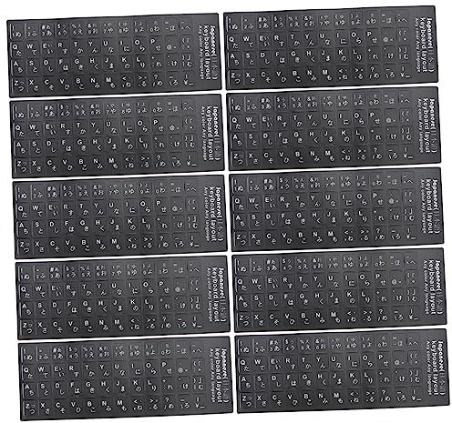 DIYEAH 10pcs Japanese Keyboard Stickers for Pc Layout Keyboard Protector Fit for Laptop Covers Qwerty Stickers
