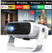 Wielio 2025 Neuer Smart Beamer,Integrierte Apps,Android 11,Native 1080P mit 4K Unterstützung WiFi 6&Bluetooth 5.2,400 ANSI Lumen,Leiser Lüfter (<30dB),Heimkino Beamer Kompatibel mit iOS/Android/PS5