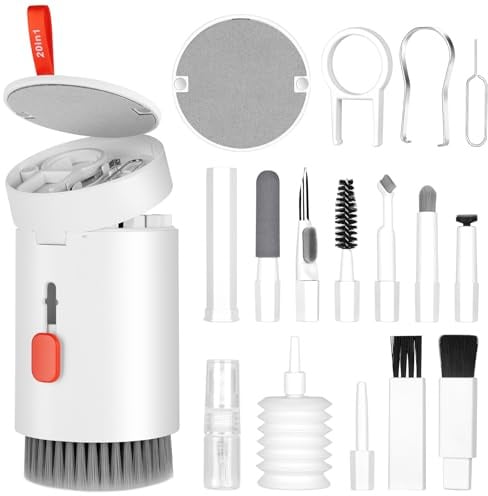 AYESY 20 in 1 Tastatur Reinigungsset, Kopfhörer Reinigungsset für AirPods mit Bürste und Spray, Keyboard Cleaner für Laptop, Handys, PC Monitor, Kamera (Weiß)