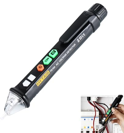 LifgWas Détecteur de Tension Sans Contact Avec Stylo Testeur de Tension Outillage Electricien Détecteur de Voltage AC 12-1000V Avec Alarme Sonore et Lumineuse et Lampe Torche avec Notice
