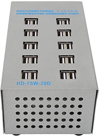 Maqulae Powered USB Hub, 20 Port USB Charging Station with Fast Compatibility and Multiple Protection, for Smartphones Tablets Cameras and More