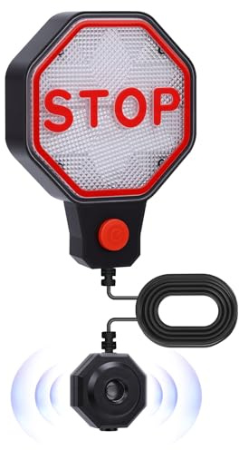 WODHMIEY Ultrasonic Garage Parking Sensor Parking Assist Device Flashing Warning Indicator Light with Audible Alert Distance Measuring Stop Indicator for Home Garage Workshop Plug or Battery (Black)