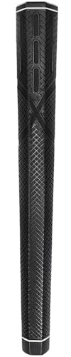 Hexagon Rubber Golf Club Grip, Black Golf Putter Grip Replacement, 10.1 in / 25.6 cm Anti-Slip Golf Swing Grip for All Weather, Comfort Feel, Better Control