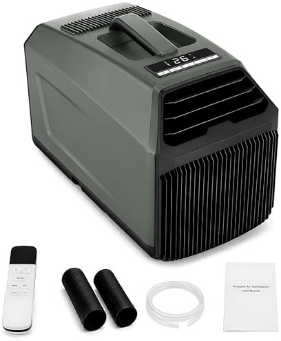 KPOUYYDS Aire Acondicionado Portátil, Climatizador Camper - 4500/5100 BTU Doble Tubo, 330W, 36dB Silencioso, Doble Rotor Premium para Tienda, Furgoneta Camper, Camión, Off-Grid, Casa 4500BTU/AC