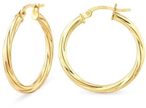 Citerna 9ct Original Gold Hoop Earrings for Women - Premium Quality Earrings for All Occasions - Versatile Gold Hoops with Top Tick Closure - Branded Box Included