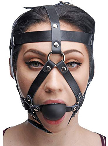 Leather Ball Gag Head Harness