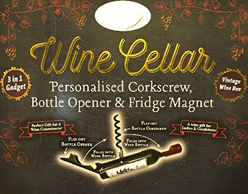 Bottle Opener/Corkscrew ~ Names (H & I) ~ Corkscrew/Bottle Opener & Fridge Magnet (Hazel)