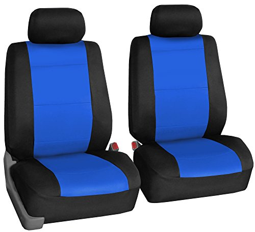 FH Group Autositzbezüge vorne Set Blau Neopren - Autositzbezug für niedrige Rücksitze mit abnehmbarer Kopfstütze, universelle Passform, Autositzbezüge, Airbag kompatibel, Autositzbezug für SUV und Van