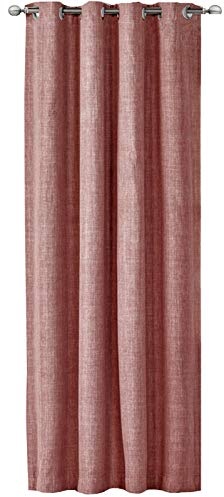 JEMIDI Vorhang blickdicht 140x245cm - Gardine mit Ösen Anbringung - Ösenschal Dekoschal Leinen Optik - 100% Polyester für Wohnzimmer Schlafzimmer