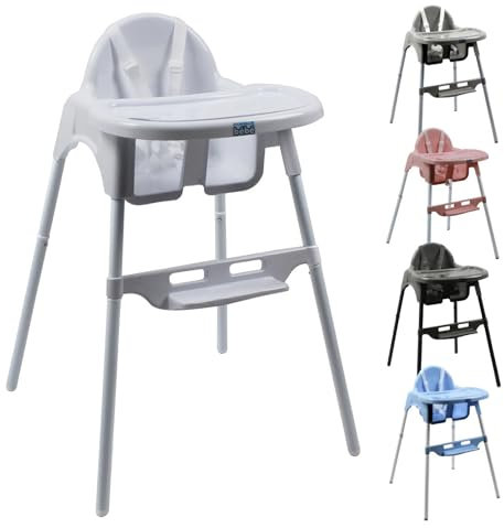 Monsieur Bébé - Chaise haute enfant, réglable hauteur et tablette - Plusieurs coloris