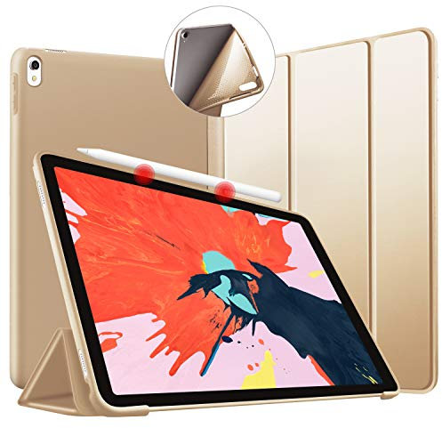 VAGHVEO Funda para iPad Pro 11 Pulgadas 2022/2021/2020/2018 Modelo, Delgada Carcasa con Auto-Sueño/Estela, Flexible de Goma Smart Cover para Apple iPad Pro 11 4ª/3ª/2ª/1ª Tableta, Oro