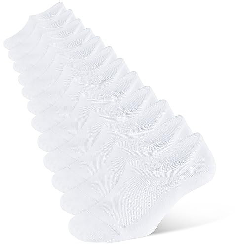 CLOSEMATE 6 Paar Füßlinge Damen Herren Sneakersocken 39-42 43-46 Baumwolle Füsslinge Unsichtbare Socken Invisible No Show Socks Sneaker Mokassins Loafer 6Weiß L