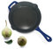 Cast Iron Frying Pan Non-Stick Enamelled Skillet Pan - Oven Safe for Indoor & Outdoor Use for Grill - 26cm Blue 1.7L