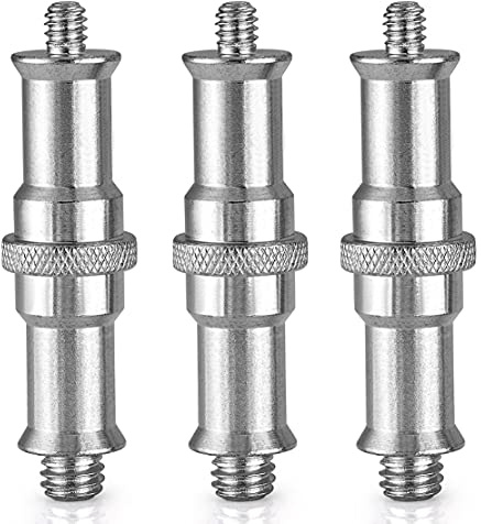 Standard 1/4 auf 3/8 Zoll Metall männlich Konverter Gewinde Schraube Adapter Zapfen Bolzen für Studio Lichtständer, Blitzschuh/Coldshoe Adapter, Kugelkopf, kabelloser Blitzempfänger, Trigger (3 Stück)