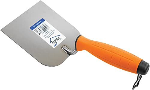 Toolty Stainless Steel Margin Trowel, Wall Putty Trowel, Plastering Trowel, Finishing Trowel - 120mm - for Brickwork and Plastering - Rubber Handle, DIY - TLTY-1706T