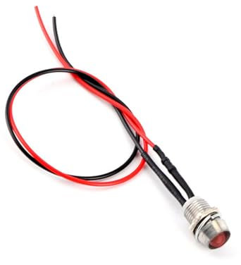Lampe Témoin LED Tableau de Bord, 4 Pieces 12V 8mm Rouge, Van et Voiture, Avertissement Avertisseur