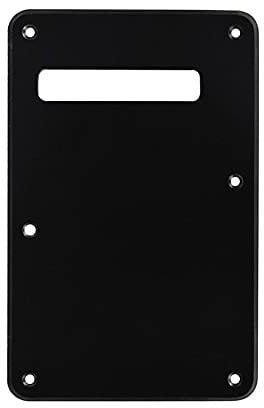 Guitar Anatomy Strat Stratocaster Electric Guitar Back Plate Trem Tremolo cover USA MEX FIT - Black Matt (SIngle Ply)