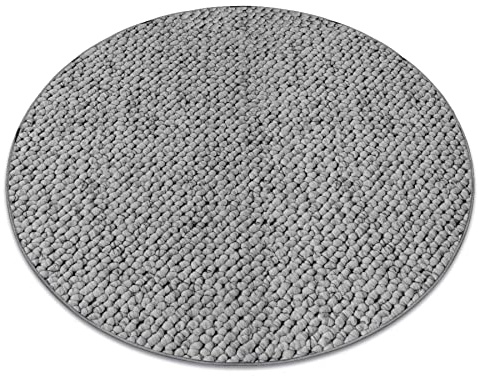 rugsx Teppich Casablanca für Zimmer, Wohnzimmer, Schlafzimmer, Teppichboden Auslegware, Verschiedene Größen, grau Kreis 150 cm