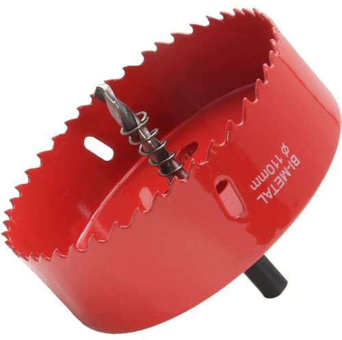 Aracombie 4-5/16 / 110mm Lochsäge für Holz, 1,2 Schnitttiefe HSS BI-Metall Lochschneider Bohrer mit Aufnahme, Runde Lochsäge für Cornhole Boards Kunststoff Trockenbau Weichmetall