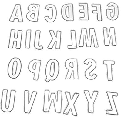 WANGCL Metall Capital 26 Alphabet Stanzformen Rechtschreibbuchstaben Zahlen Stanzformen für Kartenherstellung Schablone Prägewerkzeug Scrapbooking DIY geätzte Bastelschablonen