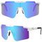 1X Schnelle Brille,Fahrradbrille,Rave Sonnenbrille Herren Damen mit Verstellbarem Bügel,Sportbrille Rennrad Brille Herren,Polarisierte UV400 Schutzbrille Radsportbrille zum Laufen Glof Ski im Freie