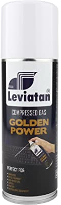 LEVIATAN Aire comprimido 200ml - Spray Limpiador, Compresor de Aire para Limpieza de Teclado, Ordenador, Cámara, Teléfono Móvil - Air Duster, Transparente