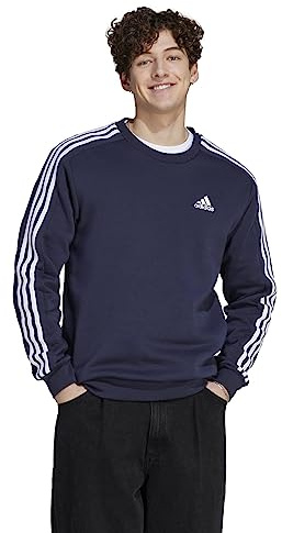 adidas Men's Essentials Fleece 3-Stripes Sweatshirt, Legend Ink, XXL
