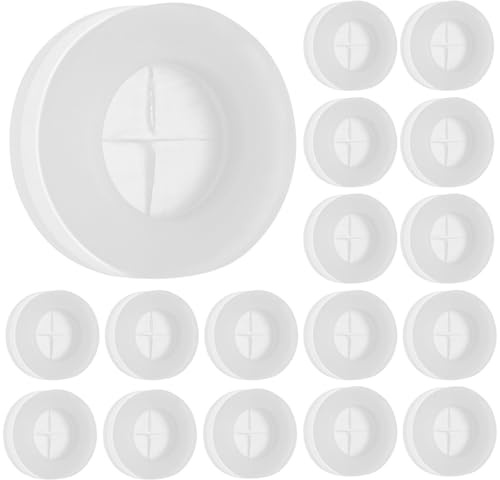 SHERCHPRY Silicone Straw Fixing Plugs for Jar Lids Leak-Resistant Straw Hole Sealers with Wooden Lid Compatibility Dust-Proof Jar Cap Covers for Home and Party Use 20-Pack