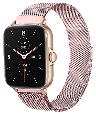 MYAPULUA Cinturino per Amazfit GTS 2 Mini/GTS 2, Cinturino Magnete in Metallo per Amazfit GTS 3/GTS 2e/GTR 42mm/Bip/Bip Lite/Bip U/Bip U PRO/Bip 3/Bip 3 PRO/GTS 4/GTS 4 Mini,Rosa