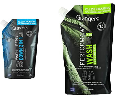 Grangers Wash + Repel Down 2 in 1 | Litre & Performance Wash | 1litre | Cleans, Refreshes and Restores the Appearance of All Outdoor Clothing