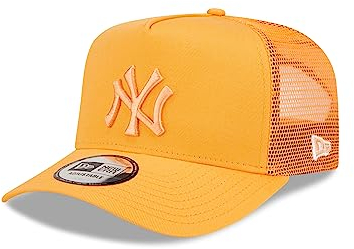New Era Trucker Kappe A-Frame Orange Basecap geboegner Schirm New York Yankees Baseball Tonal - One-Size