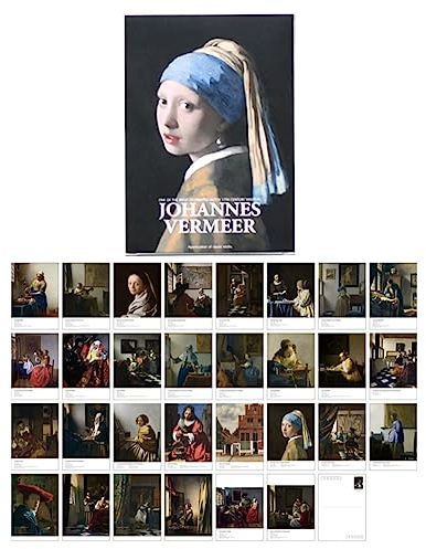 30 Stück 1 Set bemalte Ölgemälde Postkarten Vintage Europäische Klassische Nachrichtenkarten Blanko-Grußkarten Dekoration Karten Mädchen mit Perlenohrring》