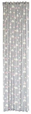 Homing Baumwollvorhang in grau | Kinderzimmer Babyzimmer | 100% Baumwolle