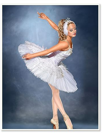 DCIDBEI 30x40CM 5D Rond Peinture au Diamant Ballerine, DIY Diamond Painting Femme Élégante, Kit de Puzzle Diamant Acteur Pour Adultes, Cadeau Original/Décorations d'Intérieur/Cristal Artisanal