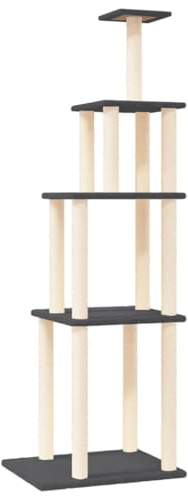 vidaXL Rascador para Gatos con Postes de sisal Gris Oscuro 183 cm