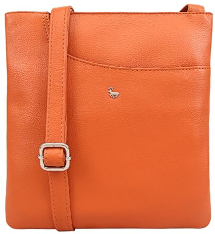 Lloyd Baker Kanatal Umhängetasche aus echtem Leder, weiche Schulter-Handtasche mit verstellbarem Riemen, schmale Handytasche, kompakte Größe mit Einschubfach vorne, Harvest Pumpkin (Orange), One Size