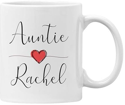 Plumfoolery Custom Auntie Mug Personalised Name Gift Best Aunt Ever Cup (White Mug)