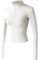 Vanchenl Damen Slim Fit Athletische Full Zip Stretch Leichte Workout Laufjacke mit Daumenlöchern Weiß M