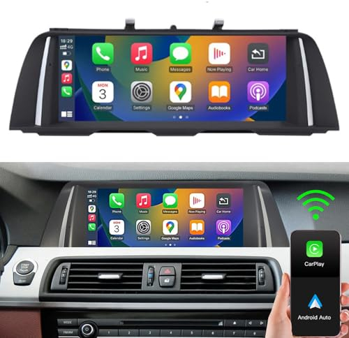 AUTOABC Drahtlos Carplay/Android Auto 10.25'' Multimedia Radio Linux Touchscreen für BMW 5 Serie F10/F11 2010-2012 CIC-System AirPlay/Autolink/USB HD Auflösung 1920 * 720