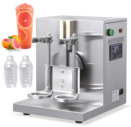 Shaker à Thé Au Lait Commercial 120 W Avec 2 Tasses De 750 Ml, Minuterie 120 S Et Rotation à 360 °, Shaker à Thé à Bulles à Double Tête En Acier Inoxydable, Adapté Aux Restaurants, Cafés