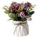 RemixAst Künstlicher Hortensien-Blumenstrauß mit kleiner Keramikvase, Kunstseide, Blumenkugeln, Blumendekoration für Tisch, Zuhause, Party, Büro, Hochzeit (B (Blau (Blau (Violett)