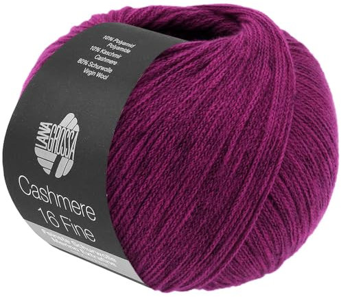 LANA GROSSA Cashmere 16 Fine | Aus Kaschmir- und Merinowolle | Handstrickgarn aus 80% Schurwolle (Merino extrafine), 10% Kaschmir & Polyamid | 50g Wolle zum Stricken & Häkeln | 320m Garn FB 59