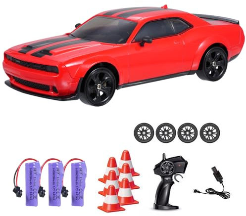 Hylukon Ferngesteuertes Drift Auto, 2,4 GHz RC Drift Car 4WD Elektro-Ferngesteuertes Auto mit LED-Leuchten, RC Auto Drift Car für Erwachsene Jungen und Mädchen Geburtstagsgeschenk
