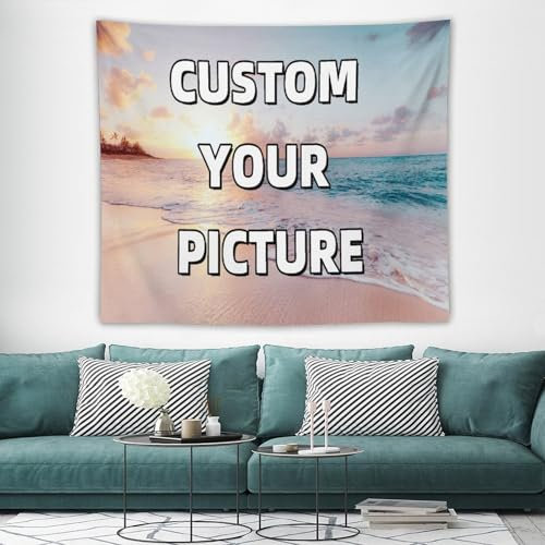 TNFHSOFT Benutzerdefinierte Wandteppich Hintergrund Wanddecke Mit Foto Text Für Das Leben Tier Familie Hochzeit Lustig Erinnerung DIY Geschenk, UV Reaktiv Personalisiert Verfügbar,150x130c