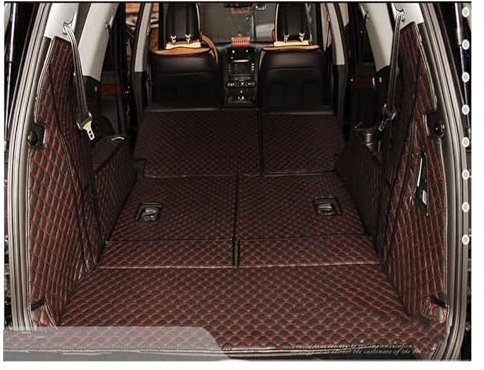 SRQORT Bandeja Maletero para KIA para Mohave 7 Asientos Esteras Maletero Coche + Alfombrillas para Asiento Trasero Esteras Equipaje Impermeables Duraderas Lfombrilla Maletero