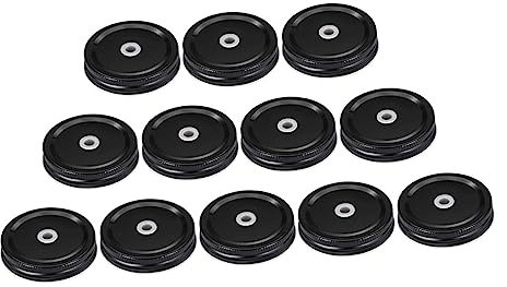 Mobestech Stück Maurerbecherdeckel Einmachglasdeckel Jar Zubehör Weitmauer Masonglas Einmachdeckel weckgläser Einmachglas Zubehör Verschlussdeckel für Einmachgläser Weißblech Black