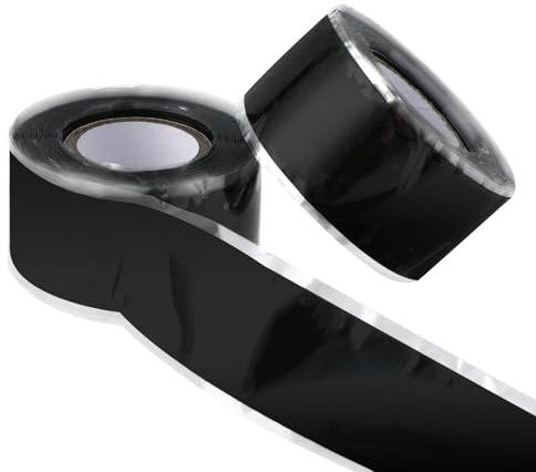 Aysatogc 2 Rolls Self Fusing Silicone Tape Seal Waterproof Repair Tape for Heavy Duty Hose Leak Cable Winding Insulating Electrical Insulation Tapes Emergency Rescue Wrap(Black)