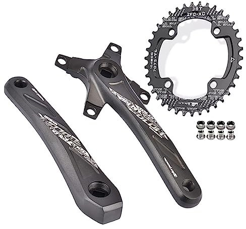 IBOWZ Bike Guarnitura, 104-64BCD 32T 34T 36T 38T Mountain Bike 165/170/172,5/175mm Guarnitura conica Quadrata in Lega di Alluminio MTB Braccio pedivella Corona Ovale per Bici da Strada di Montagna